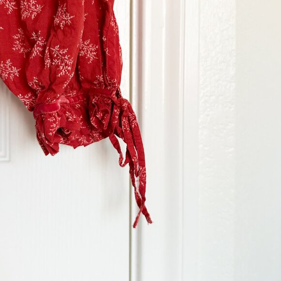 EUC Sundance Red Floral Blouse - Picture 6 of 9